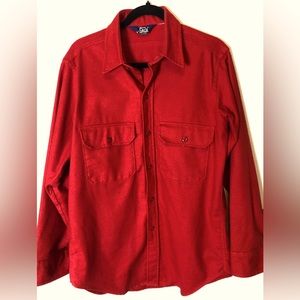 Vintage Woolrich Cotton Flannel Shirt Shacket Button Up Red Size Medium